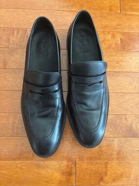 Cole Haan Black Leather Penny Loafers